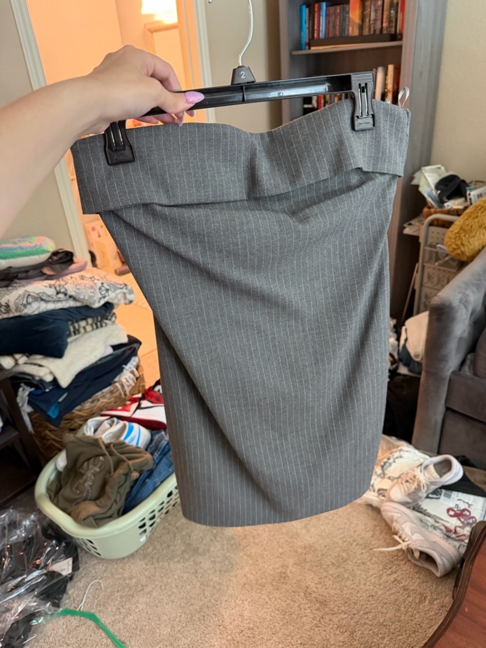 Zara Gray Pinstripe Mini Dress
